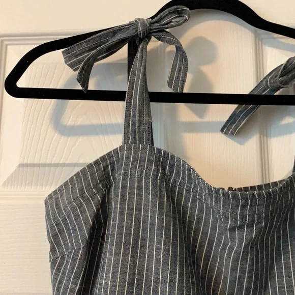 Express Chambray Pin Striped Dress - Picture 4 of 8